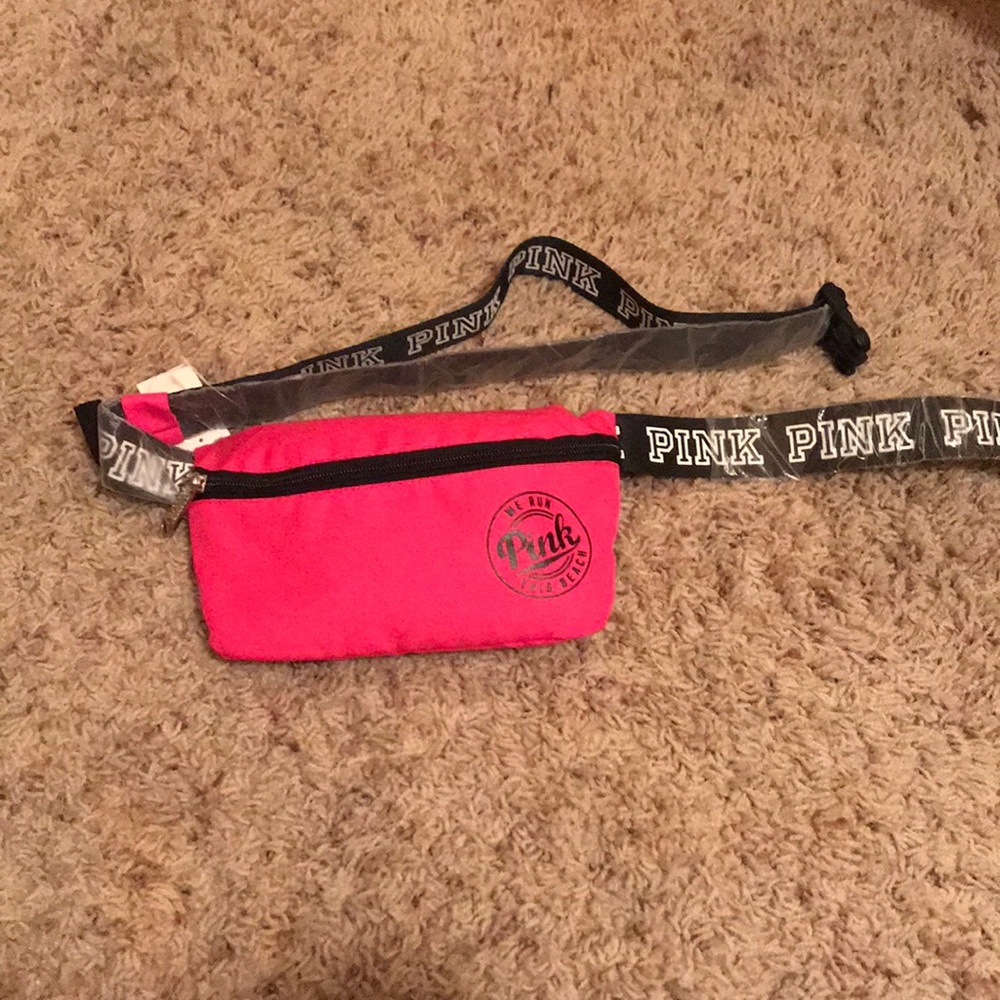 Brand new pink fanny pack and coozie